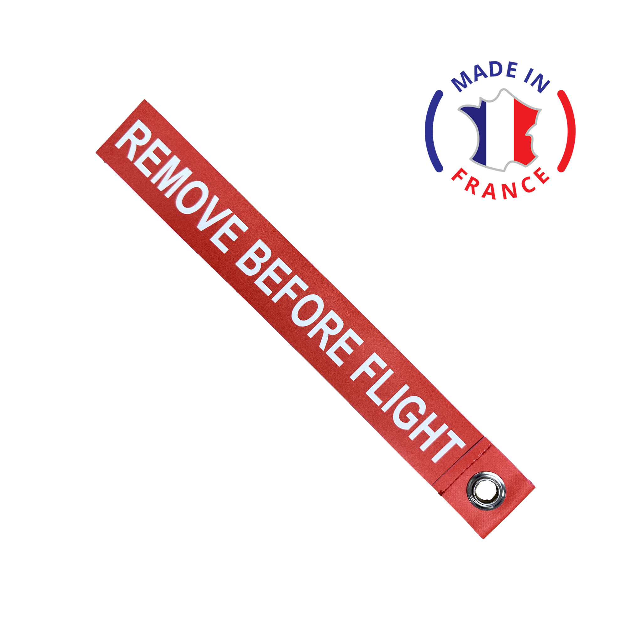 Flamme de sécurité rouge en bâche 34 cm x 4 cm avec instructions aéro – Image 2