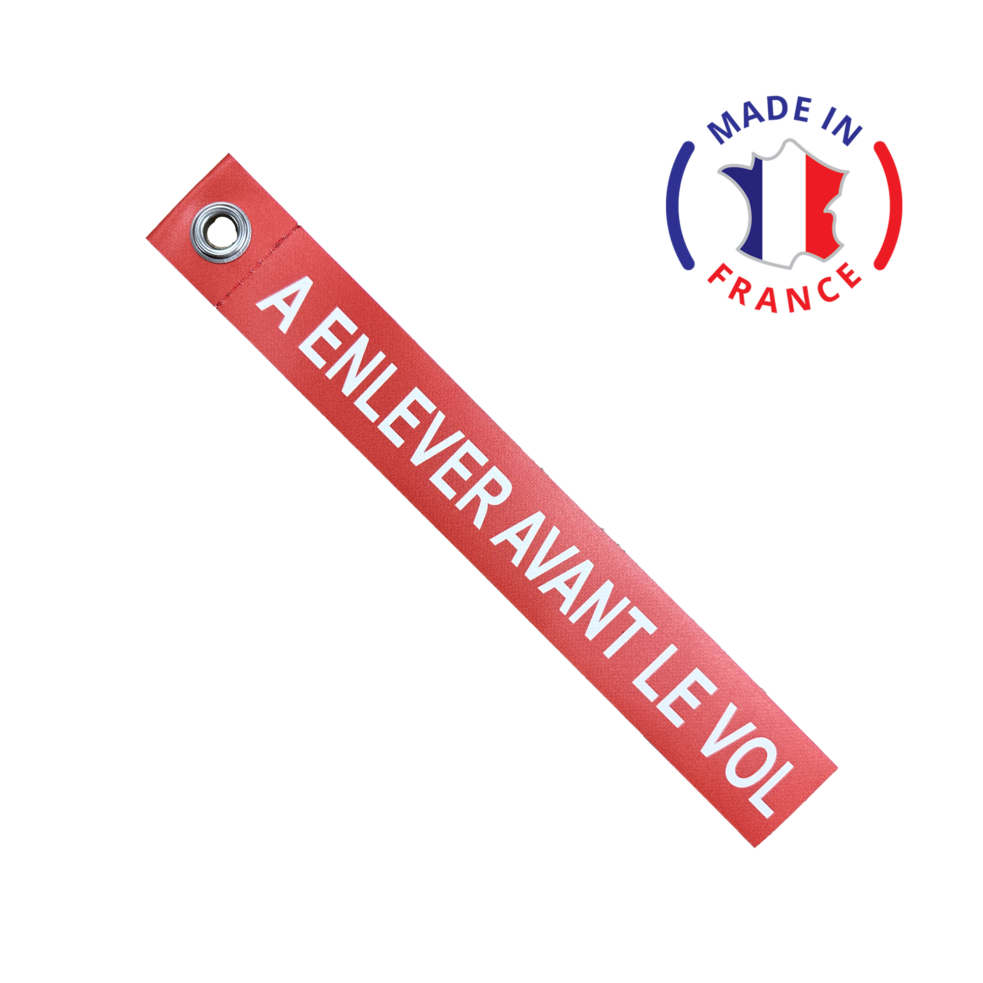 Flamme de sécurité rouge en bâche 34 cm x 4 cm avec instructions aéro