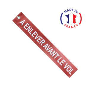 Flamme de sécurité rouge en bâche 54 cm x 8 cm avec instructions aéro