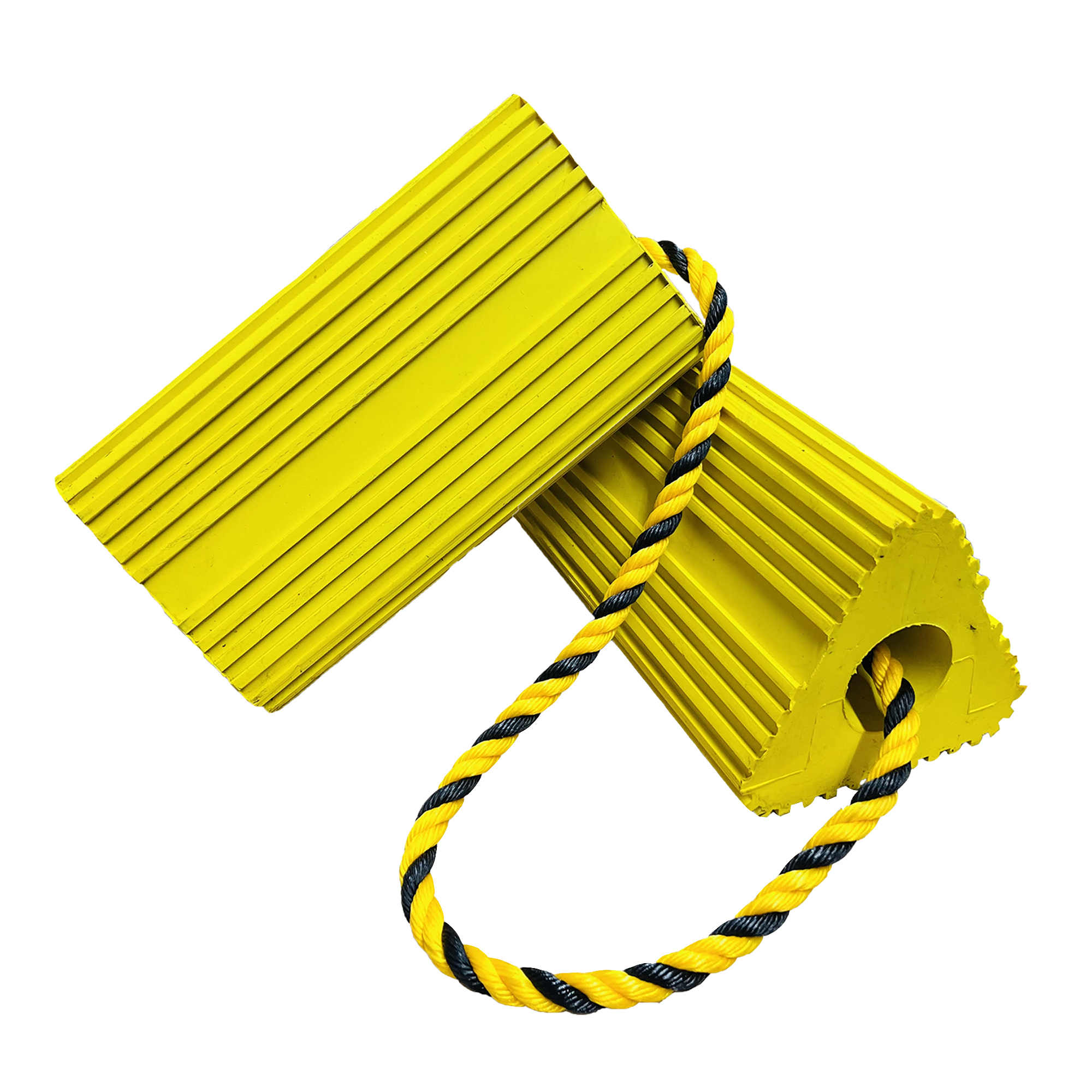 Paire de cales avion en caoutchouc jaune 30 cm 13,0 kg