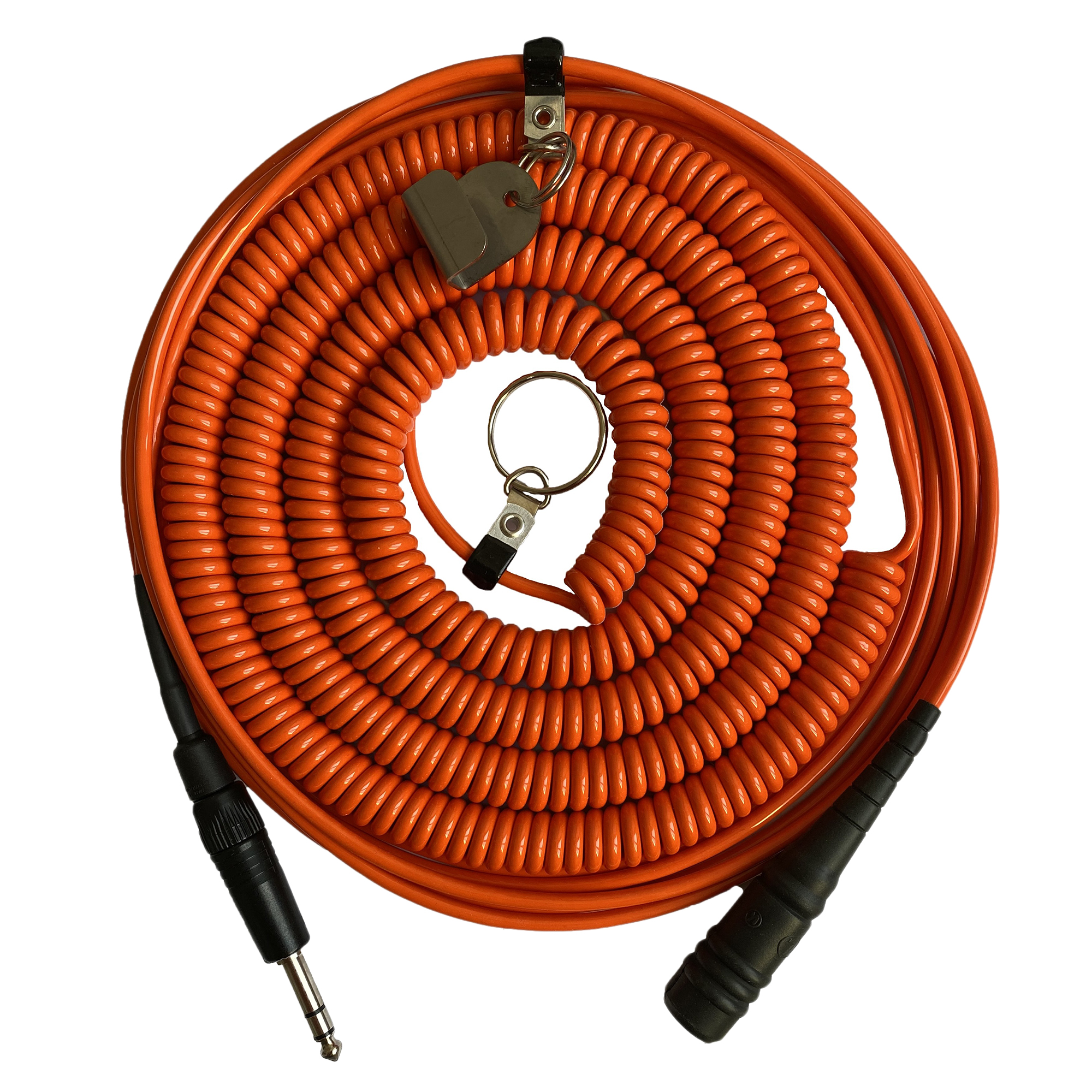 Rallonge extensible 15 mètres avec crochets pour casque IPF départ avion - push / back - maintenance (jack mâle-femelle)